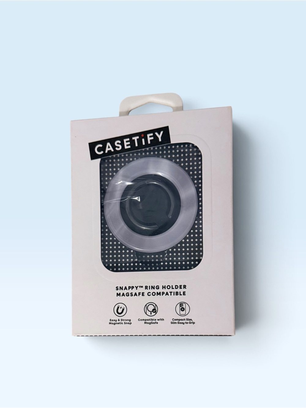 Casetify Snappy Ring Holder MagSafe Compatible - White & Black